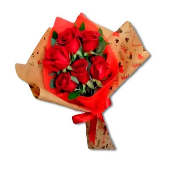 Bouquet de 6 rosas