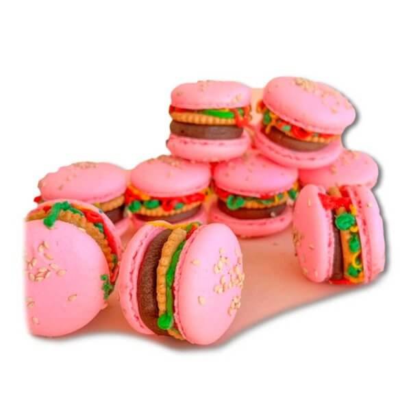 Macarons Barbie burger
