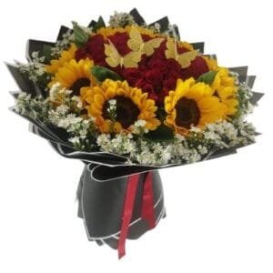 Ramo XL 50 rosas y  girasoles