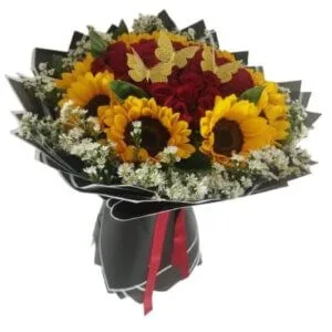 Ramo XL 50 rosas y girasoles