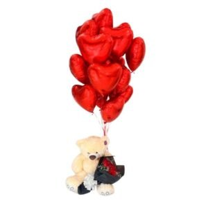 Set Amoroso : Osito, rosas y globos