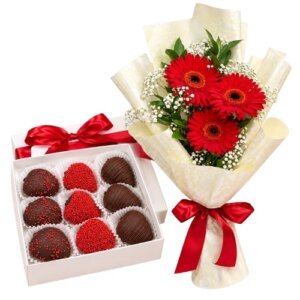 Combo Pasión de Gerberas + Chocofresas